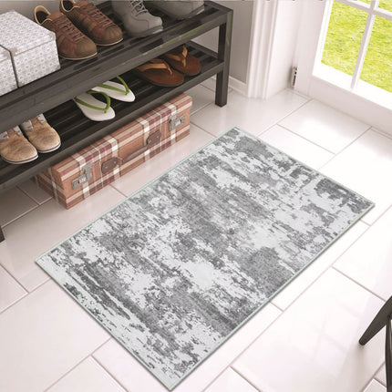 JURLEA Hallway Runner Rug Non-Slip Carpet Runner for Hallways Kitchen Living Room No Shedding Washable Lightweight Long Runners Rug (Cream/Grey, 80x200cm,2.6'x 6.6')