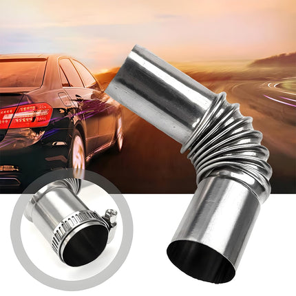 TSUGAMI Car Diesel Heater Exhaust Pipe, 2PCS 24mm Stainless Steel Parking Air Heater Exhaust Pipe Tube Elbow Connector with 4 Clamps, Automotive Accessories, Universal for SUV, Truck, RV