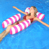 264 LB Inflatable Pool Floaties for Adults, 3 Pack Dehsiyc Water Floaties, Pool Float Noodles, Water Hammock Lounger, Pool Party Toys for Vacation, Red*3