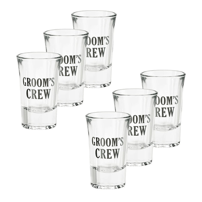 Lillian Rose Set of 6''Groom's Crew'' Wedding Party Shot Glasses, CLEAR, 1.5oz
