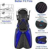 Snorkel Mask Set for Adults Diving Swimming Equipment with Flippers, Snorkelling Antifog Mask and Gear with Breathing Tube Fins for Men, Women