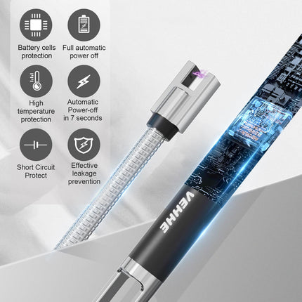 VEHHE Electric Lighter, 360° Flexible Neck, USB C Rechargeable, Black