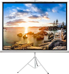 PERLESMITH Projector Screen with Tripod Stand 100 Inch - Height Adjustable Projector Stand 4K 3D HD 4:3 - Portable Projection Screen Indoor, Outdoor, Home Theater, Office, Movies Foldable Stand