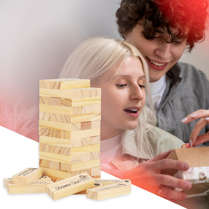 Crazy Night 48Pcs Block Tower Game, Couples Lust Games for Adults, Valentine Tumbling Stacking Blocks, Wooden Naughty Date Night Ideas for Adults Party Game Gift