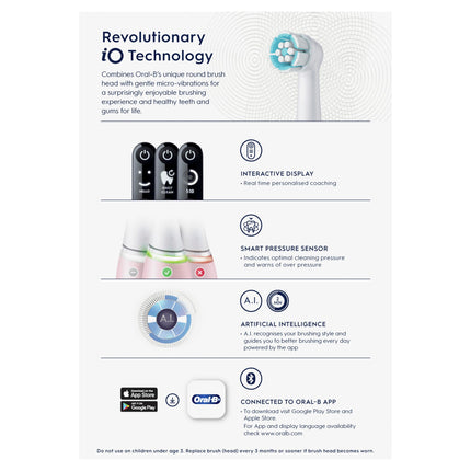 Oral-B iO Series 6 Gentle Clean Electric Toothbrush Pink. Handle, Charger and Headbrush Onluy
