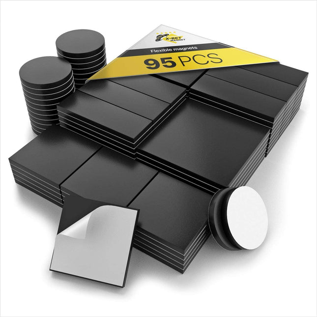 Hyper-Sticky Magnets with Adhesive Backing - 95pcs