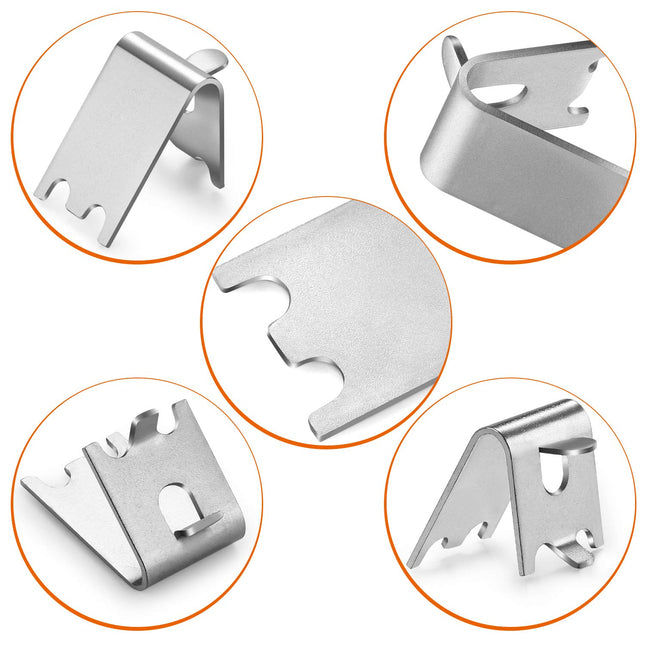 HK Freezer 10PCS Replacement Shelf Square Buckles Clips, Stainless Steel Hooks Shelf Clip for Refrigerator