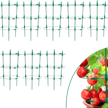 Sinimaka Upgrade Tomato Cage, 18 Inches 8 Pack Small Tomato Plant Support Cages