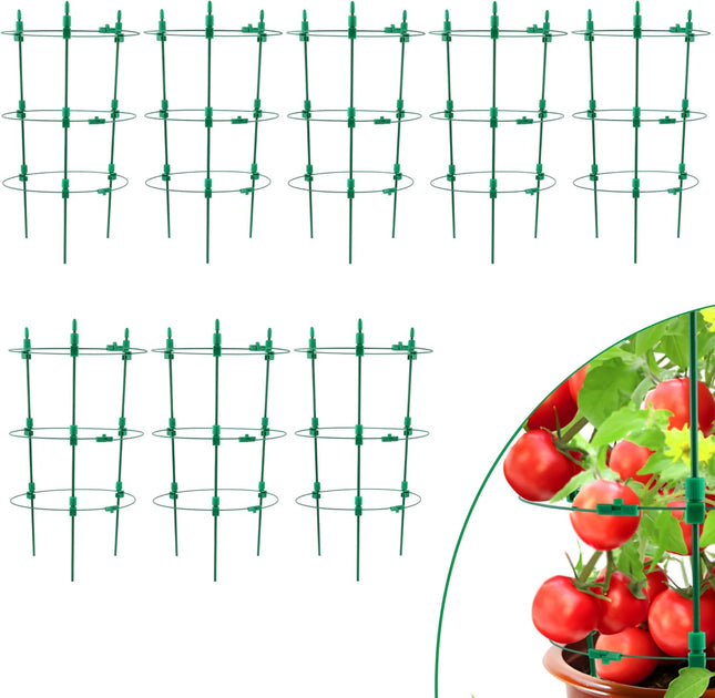 Sinimaka Upgrade Tomato Cage, 18 Inches 8 Pack Small Tomato Plant Support Cages
