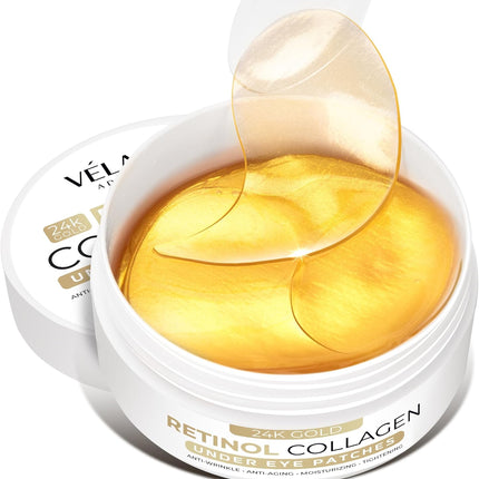 Under Eyes Patches for Dark Circles: 24K Gold Under Eye Mask for Puffy - Retinol Patchology Eye Patches for Wrinkles and Dark Circles Puffiness- Collagen Under Eye Bags Treatment
