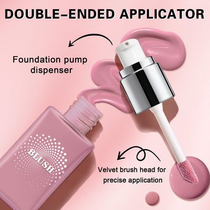 QIUFSSE 35ml/1.18fl oz Lightweight Liquid Cream Blush Matte Finish for Cheeks, 02 Nude Red
