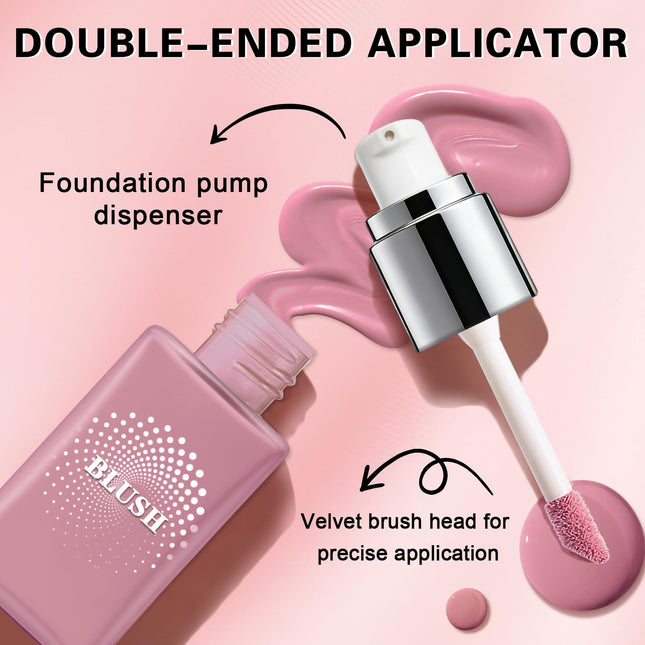 QIUFSSE 35ml/1.18fl oz Lightweight Liquid Cream Blush Matte Finish for Cheeks, 02 Nude Red