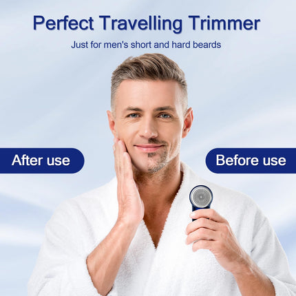 LVTEL Men's Mini Portable Electric Shaver, One-Button Use, BLUE