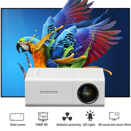 Mini Projector,Small Projector for Home,Household Portable LED Projector 1080p HD Outdoor Movie Projector with Remote Control for Home Bedroom Theater