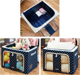 Oxford Fabric Storage Box with Steel Frame,Foldable Stackable Container Organizer