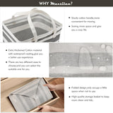 Maxsilan 120L 2-Pack Freestanding Laundry Basket with Extended Handle, Collapsible Large Cotton Clothes Hamper Storage Basket, Gradient Grey