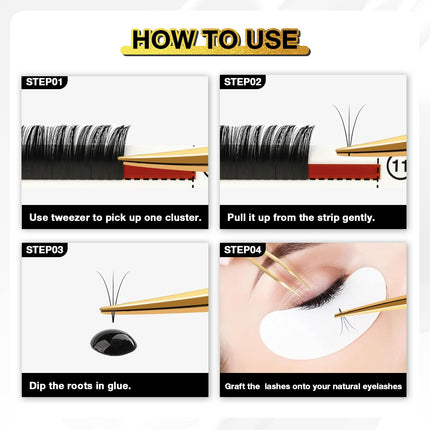 CharmO'clock Cashmere C Curl 0.05mm Thickness 8-16mm Mixed Length Volume Lash Extensions Trays Super Matte Black Individual X004YXSX0J