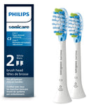 Philips Sonicare C3 2-in-1 Plaque Removal+Whitening Brush Heads, Genuine Replacement Toothbrush Heads, White, 2 Pack, HX9042/65