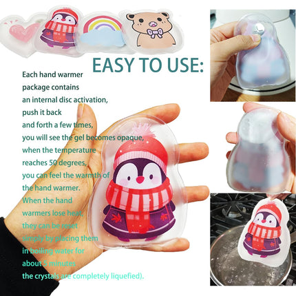 Reusable Heat Packs, Cartoon Warm Hands Treasure, Hand Warmers, Reusable Hand Warmers, Heating Packs, Hot Compress, Hand Click on Body Gel Heater (Heart)