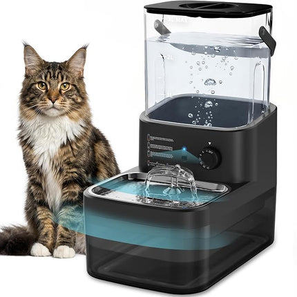 Dwarfuarm 3L Filterless Cat Water Fountain with 4000mAh Battery, BLACK