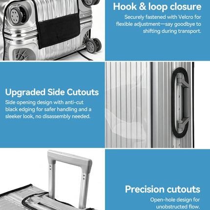 T Tersely Clear PVC Waterproof Dustproof and Anti-Scratch Luggage Cover Protector, Clear