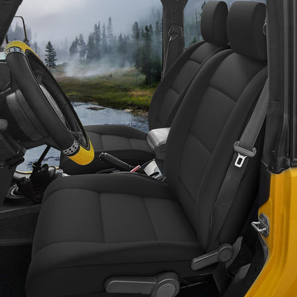 GIANT PANDA Neoprene Seat Covers for Jeep Wrangler JK 4-Door (2007) - Neoprene UV&Waterproof Seat Covers, Foam Padded Wrangler 4-Door Full Set(Black)