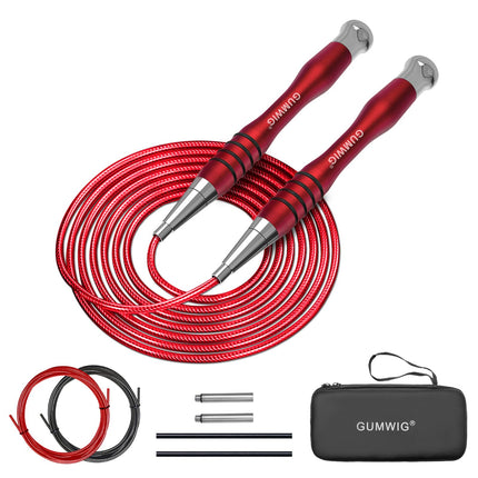 GUMWIG Adults High Speed Jump Rope Double Under Jumping Ropes for Workout Fitness Professional Training Boxing, Weighted Skipping Workout with Tang-free Cable, Stainless Steel Handle