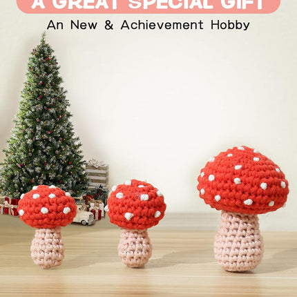 Ktmeor Crochet Crochet Mushroom Starter Kit for Beginners