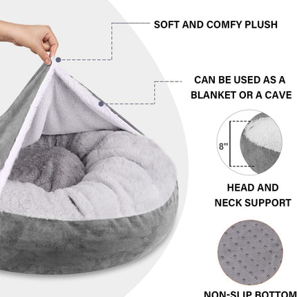 MICOOYO Cozy Cave Dog Cat Bed, Small