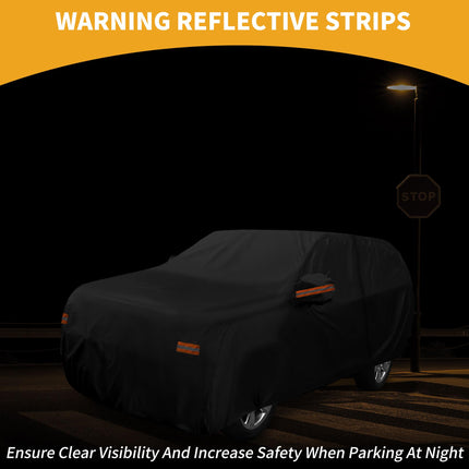 Partuto Waterproof All Weather Sun Rain Protection Full Exterior Cover for Chevrolet Tahoe Black with Left Side Zippers