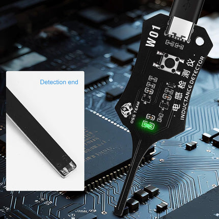 1-piece Precise Electromagnetic Inductance Tester W01, Inductor Detector for Phone Motherboards Repair Maintenance,Portable Inductance Meter with LED Indicator