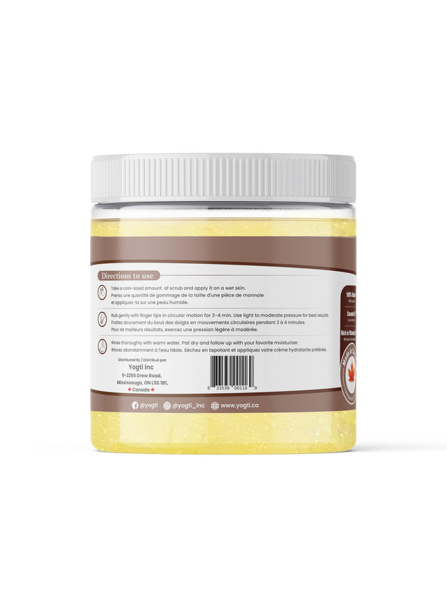 Yogti All Natural Infused with Coconut Oil, Exfoliates & Moisturizes, Deep Cleansing Shea Butter Sugar Body Scrub - 454g