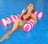264 LB Inflatable Pool Floaties for Adults, 3 Pack Dehsiyc Water Floaties, Pool Float Noodles, Water Hammock Lounger, Pool Party Toys for Vacation, Red*3