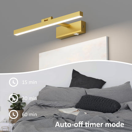Coinmit Gold Battery Operated Wireless Dimmable 16" Gold Rechargeable Wall Light for Dartboard Artwork Picture Frame