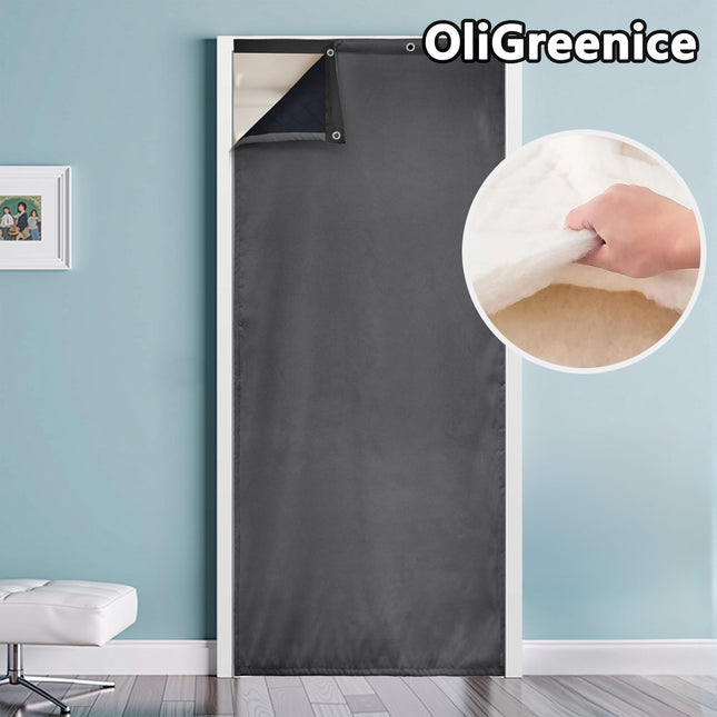 OliGreenice 100x210cm/W39*L83" Thermal Curtain Eyelet Doorway Cover Panel Windproof Warm Cold Protection Oxford Cloth Thicken Cotton Fiber Drapes for Living Room Garage Bedroom, Dark Gray X004GT75U5