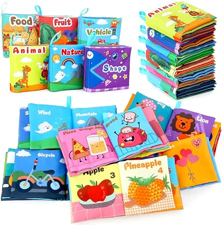 Child's First Soft Books with Rustling Sound,Non-Toxic Cloth Books Toy Set T80