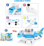 Aomola Toy Cars for 3 Year Old Boy, Car Toys Set, Transport Airplane Toys with 8 Sports Cars and 1 Helicopter, Cargo Plane Toy Gifts for Kids Boys Girls Age 3 4 5 6