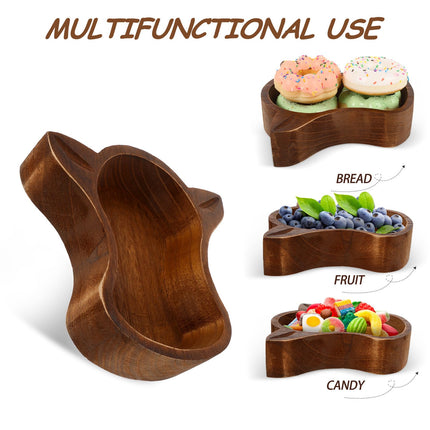 CATIEBYE Wooden Cow Head Serving Dish, Functional Fruit and Nut Tray for Household and Celebration Use