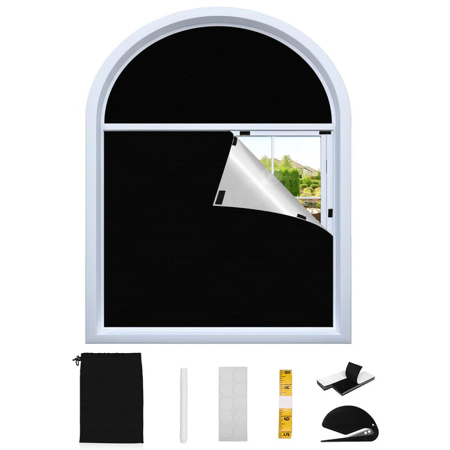 SEEYE Portable 149W x 200H cm Window Covering Blackout Blinds/Shades, No Drill Temporary for Baby, Nursery, Dorm, Travel RV