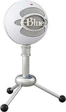 Logitech Blue Snowball iCE USB Microphone for PC, Mac, Gaming, Recording, Streaming, Podcasting, with Cardioid Condenser Mic Capsule, Adjustable Desktop Stand and USB cable, Plug 'n Play – Off White