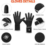 BARCHI HEAT Heated Gloves Rechargeable Electric Battery Heated Gloves Liners for Men Women, SIZE XL