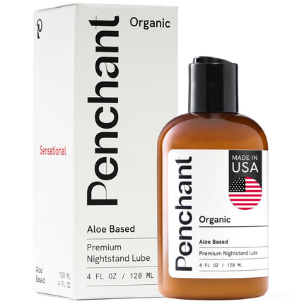 Penchant Organic Personal Lubricant with Organic Aloe Juice – Plant Based, Water Based Lube, pH Balanced for Intimate Use, Unscented 120 ml EACH