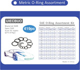 O Ring Kit, 419 Piece Metric Universal O-Ring Assortment Kits Rubber NBR O-Ring Gasket Set for Automotive, Plumbing and Faucet Repair + 4 Piece O-Ring and Seal Remover