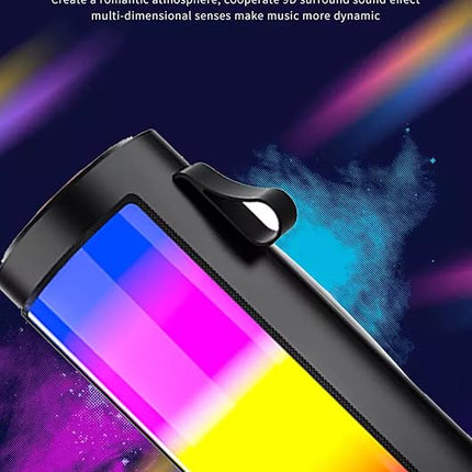 Wireless Speaker ZQS1201  Bluetooth Portable Wireless RGB Light Reader card TF/USB - (Black)