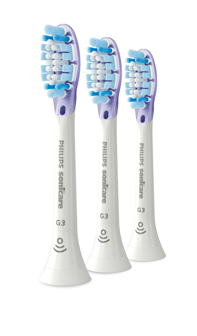3-Pack Genuine Philips Sonicare Premium Gum Care replacement toothbrush heads, BrushSync technology, White -HX9053/24