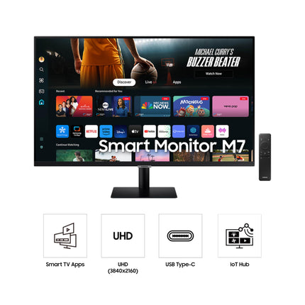 SAMSUNG 32-Inch M7 Series 4K UHD Smart Monitor LS32DM702UNXGO -K