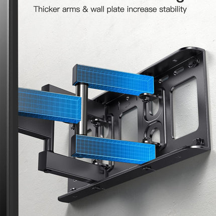Pipishell PLMFK1 Full Motion TV Wall Mount for 26-74 inch TVs, up to 99lbs Max VESA 400x400mm, Wall Mount TV Bracket with Articulating Swivel Extension Tilting Leveling for LED LCD OLED 4K Flat Curved Screen