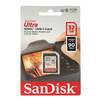 SanDisk 32GB Ultra SDHC UHS-I Memory Card - 90MB/s, C10, U1, Full HD, SD Card - SDSDUNR-032G-GN6IN