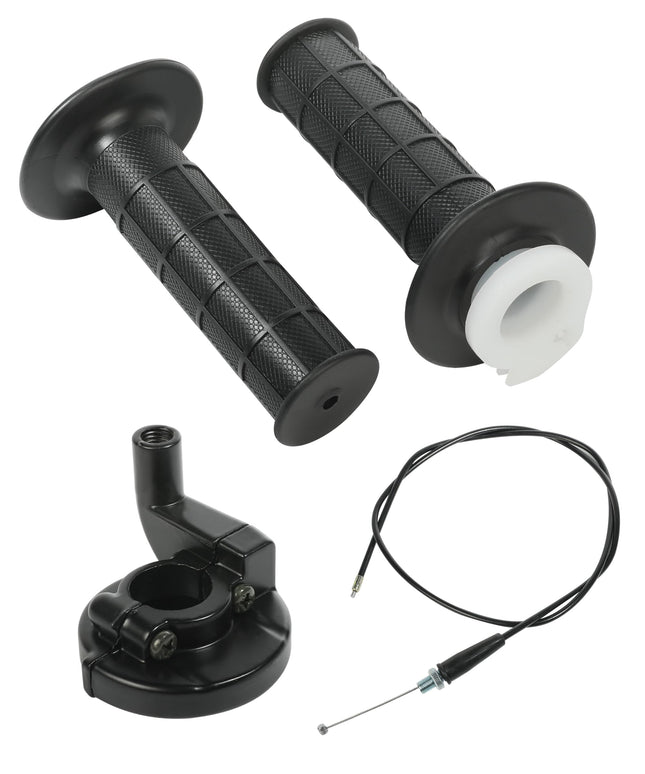iolory Motorcycle Throttle Cable Kit,Mini Bike Replacement Accessories Throttle Assembly,Motorcycle Handlebar Grips with Twist Throttle & 47" Throttle Cables,Suitable for Motorcycles,Mini Bikes, ATVs