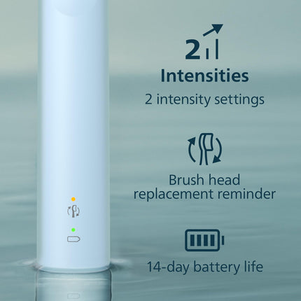 Philips Sonicare 4900 Series Electric Toothbrush - Sonic Toothbrush With Advanced Sonic Technology, Pressure Sensor, Two Intensity Settings, SmarTimer & QuadPacer, Light Blue, Model HX3683/32